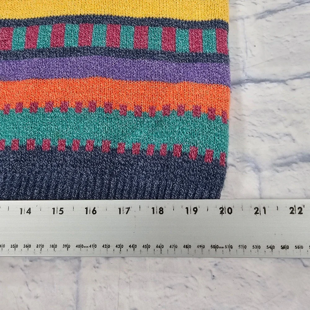 The Sweater Shop Knit Sweater Mens S/M Multicolor 90s Striped VINTAGE UK - Picture 7 of 16